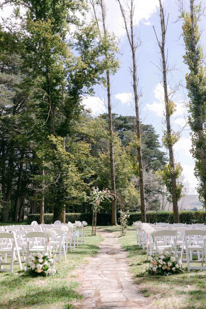 ceremony setup at Somerley House