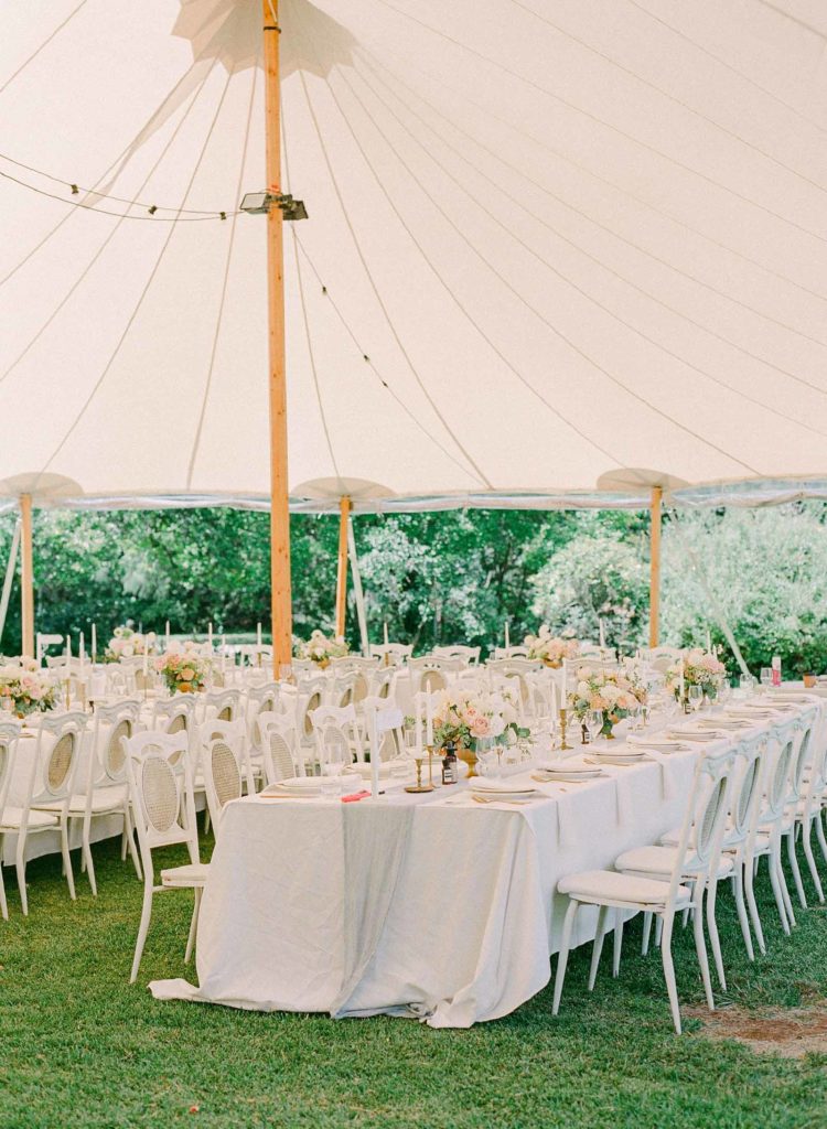 wedding reception decor at Somerley House