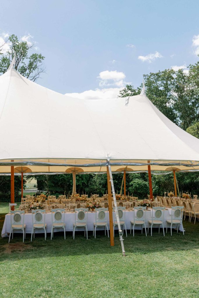 Wedding reception Marquee setup